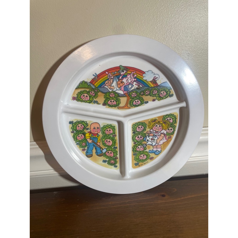 Vintage 1983 Cabbage Patch Kids Divided Melamine Plate Toddler